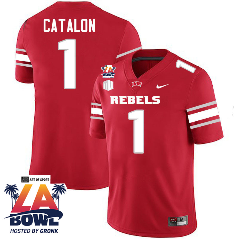 Jalen Catalon LA Bowl Jersey,UNLV Rebels 2024 LA Bowl Jersey-Scarlet